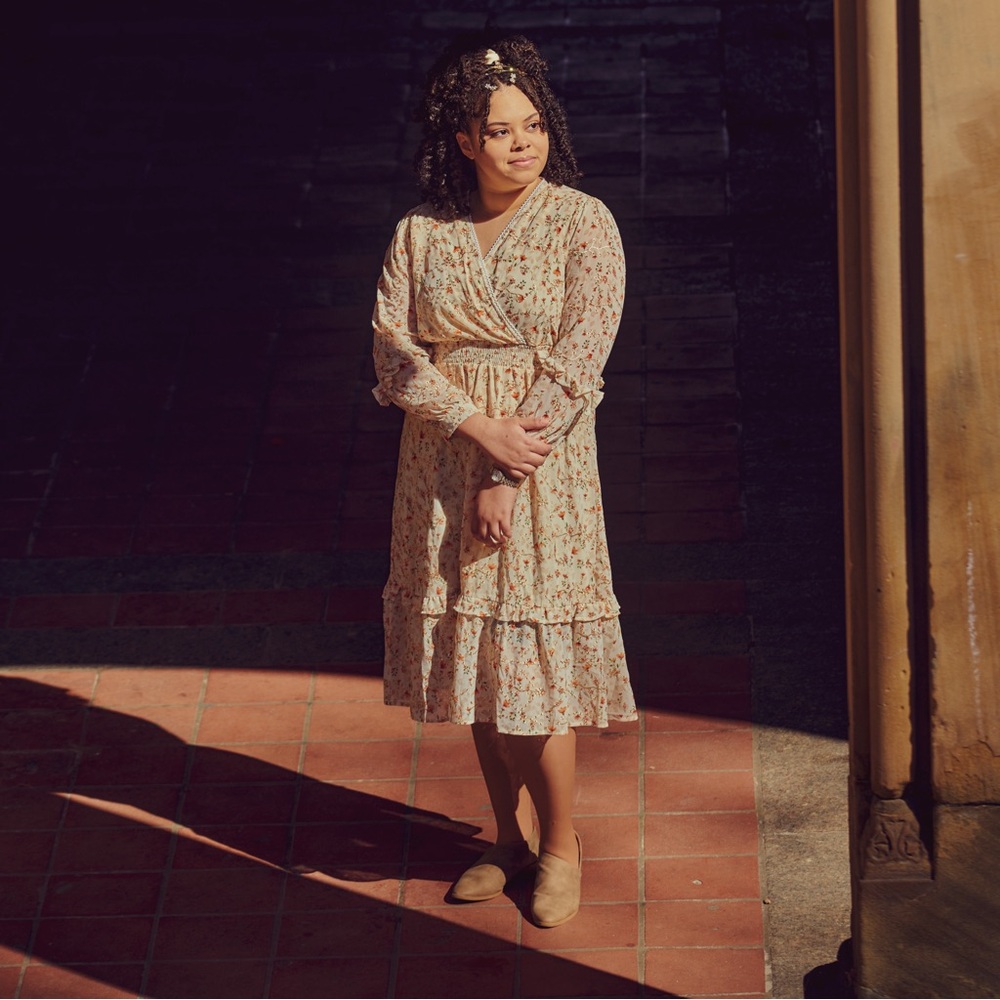 Sunday Up Floral Eyelet Midi Dress